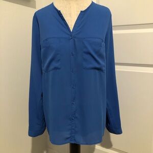 Mossimo Blue Button Front Blouse